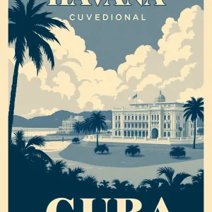 Vintage Travel Poster: Dramatic Havana-Cuba View

This title captures the essence of the AI art's style and subject matter, providing a concise and informative description for easy understanding.