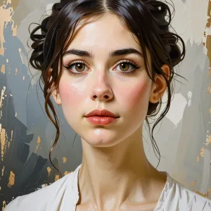 Alison Brie painted in the style of Degas