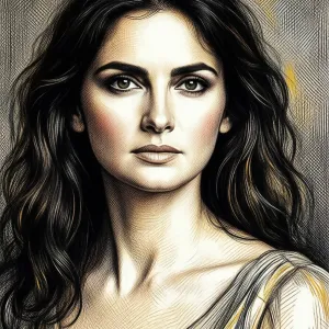 Penélope Cruz painted in the style of Degas