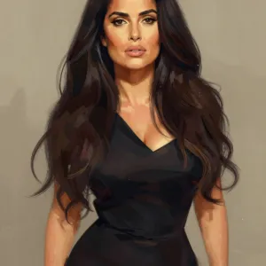 concept art Salma Hayek painted in the style of Georges Töpfer