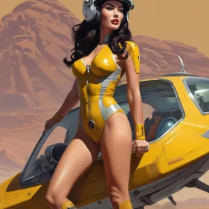 Hyper detailed Full body pin up digital painting of Megan Fox as