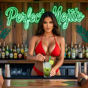 Fashion editorial style a very detailed photo of a wooden beach bar