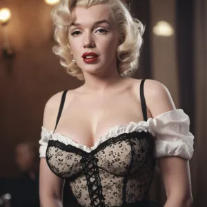 cinematic photo Marilyn Monroe dressed up in a dirndel, big breasts