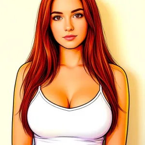 Pop Art style Generate an image of a young adult woman with