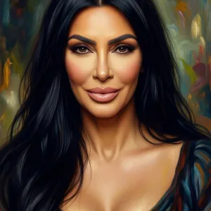 Kim Kardashian painted in the style of Degas