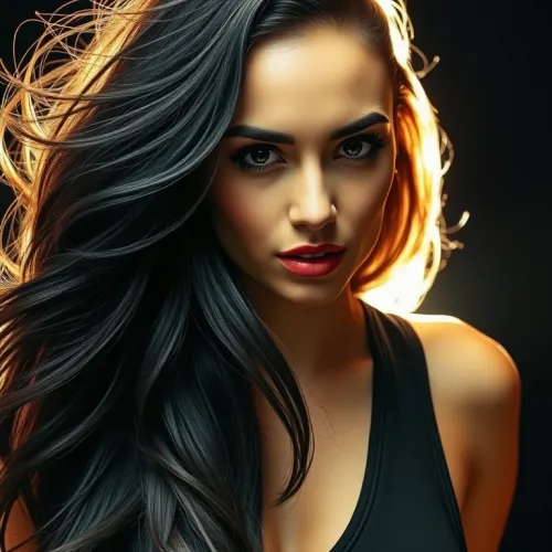 Luminescent Lady with Iridescent Hair in Sunlight