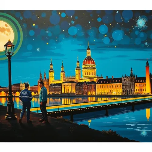 Abstract Pop Art Night Scene