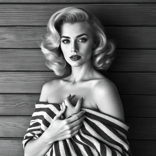 Vintage Glamour: Black-and-White Portrait