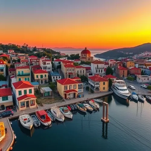 Drone Photography: Golden Hour Detail - Pythagorean Harbour, Samos, Greece (HDR)
