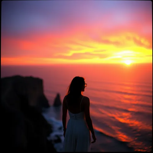 Art Nouveau Clifftop Gaze: Ocean View