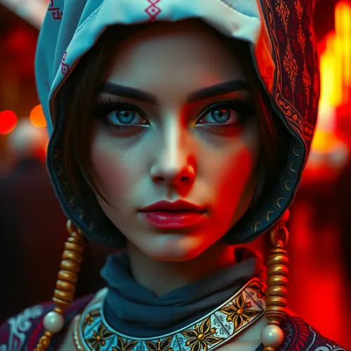 Title: "Greg Rutkowski's Hyperrealistic Cyber-Geisha: A Blade Runner 2077 Inspired Fusion