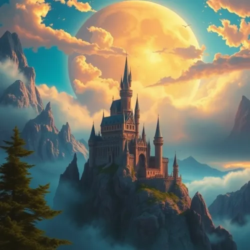 Fantasy Castle on Craggy Peak - Cinematic Mood