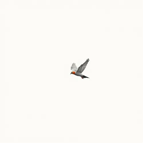 Minimalist Watercolor Bird Flight over Pale Sky

This title highlights the key elements of the artwork - its style, subject, and color palette, providing a concise yet descriptive name for the piece.