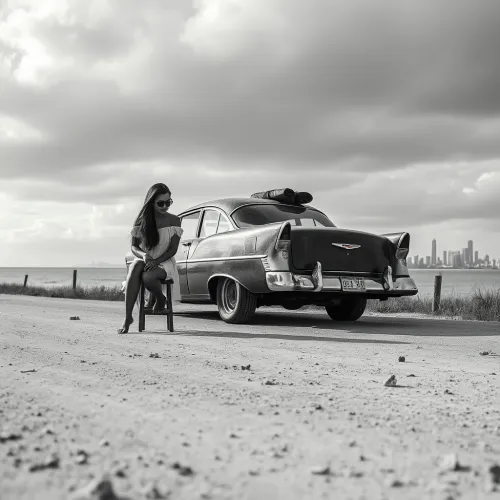 Nostalgia's Embrace: Solitude on Deserted Shore