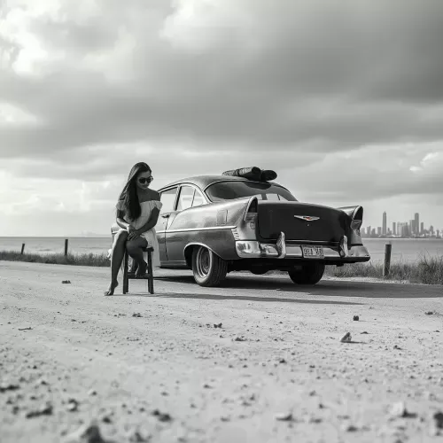 Nostalgia's Embrace: Solitude on Deserted Shore
