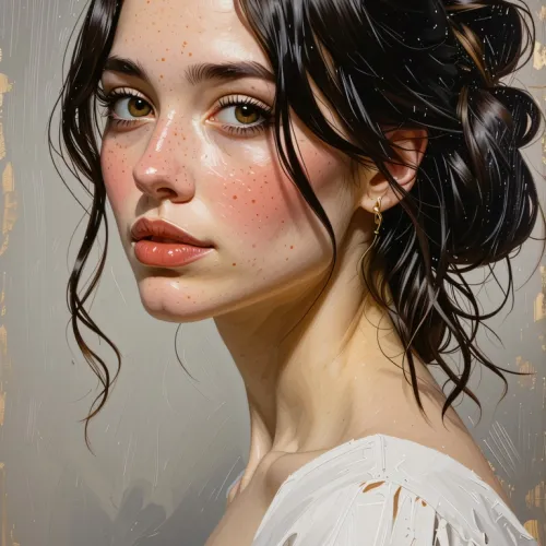 Kat Dennings painted in the style of Degas