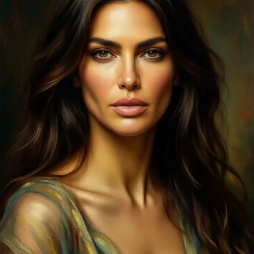Adriana Lima painted in the style of Degas