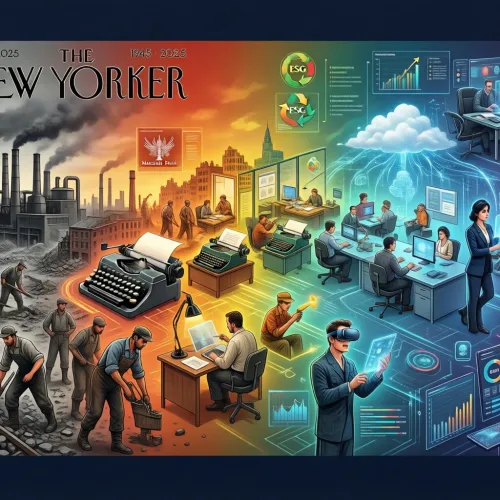 Create a wide-format digital illustration that functions as a visual timeline, moving