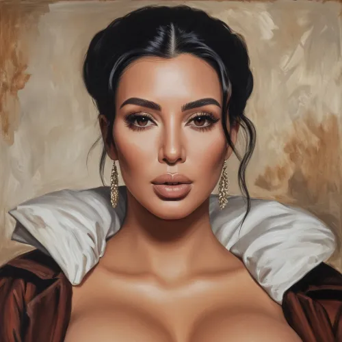 Kim Kardashian painted in the style of Rubens