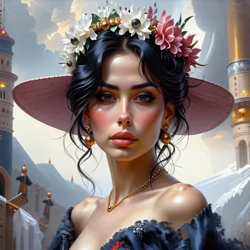 Hyper realistic digital painting, Full body illustration of Monica Bellucci as a