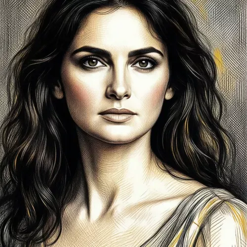 Penélope Cruz painted in the style of Degas