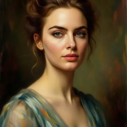 Margot Robbie painted in the style of Degas