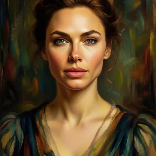 Gal Gadot painted in the style of Degas