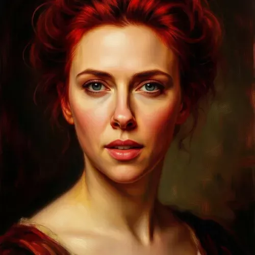 Scarlett Johansson painted in the style of Degas