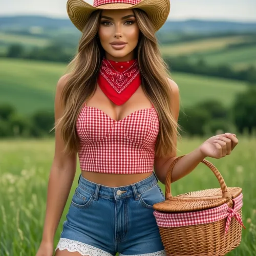 Ultra-realistic fashion editorial portrait of a beautiful young woman standing in a