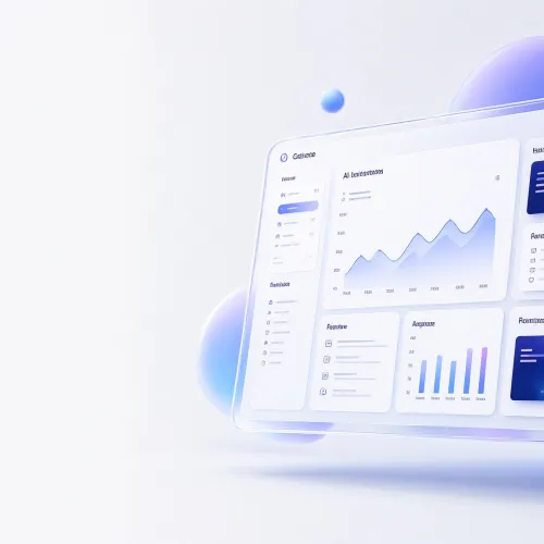 Create a modern SaaS website hero image for an AI productivity platform