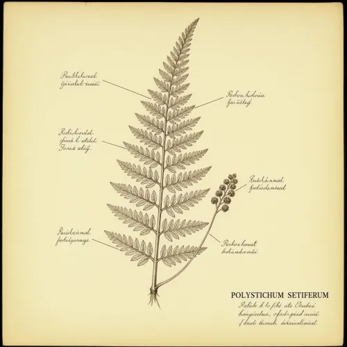 Vintage botanical study sheet on aged paper