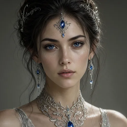 A cinematic portrait of a celestial goddess, ethereal glowing skin