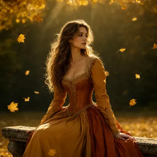Realism, Vintage Cinematic Fine Art. Side-profile waist-up shot of a magnificent