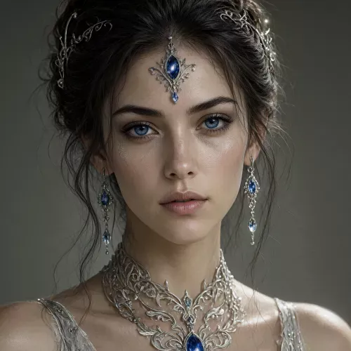 A cinematic portrait of a celestial goddess, ethereal glowing skin