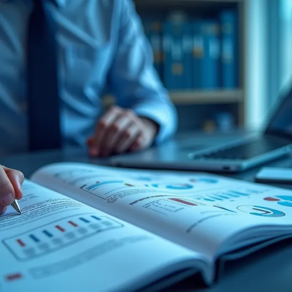 Professional Image for NEN Standards Website: Modern Workspace with Detailed Graphics