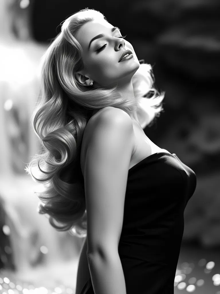 Ethereal Blonde Glamour: 1950s Hollywood Elegance