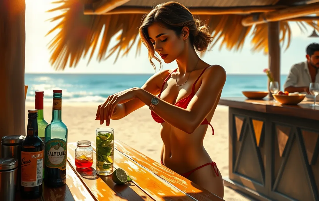 Impressionist Tropical Mojito Preparation