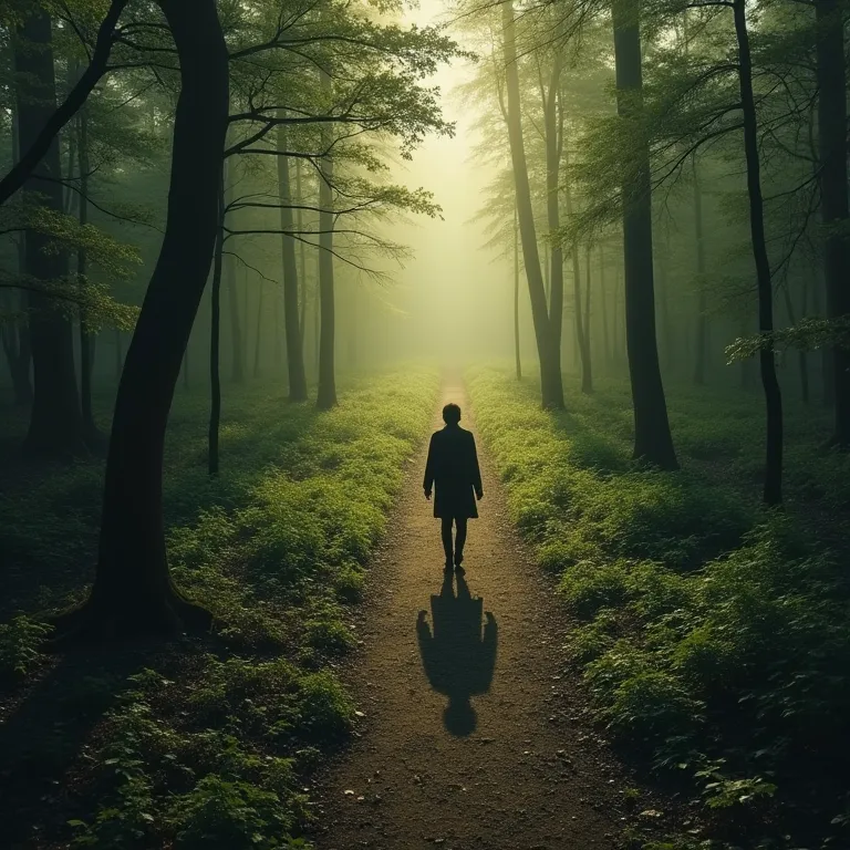 Romantic Aerial Forest Solitude