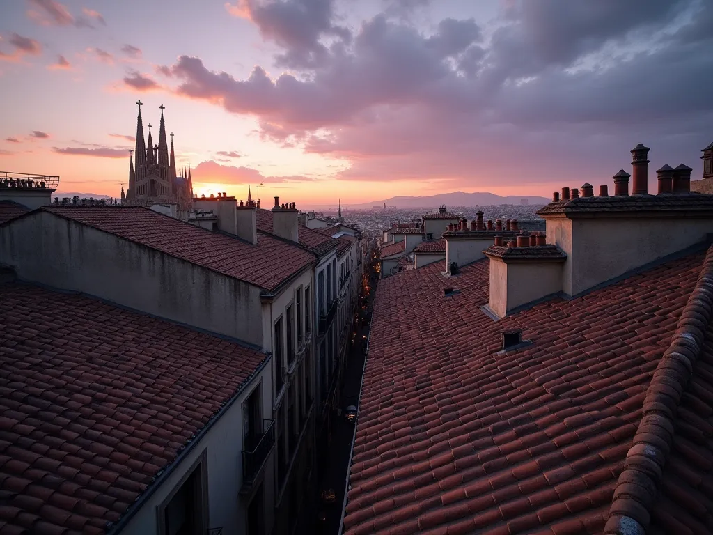 Barcelona Dusk: Gothic Rooftops Glow