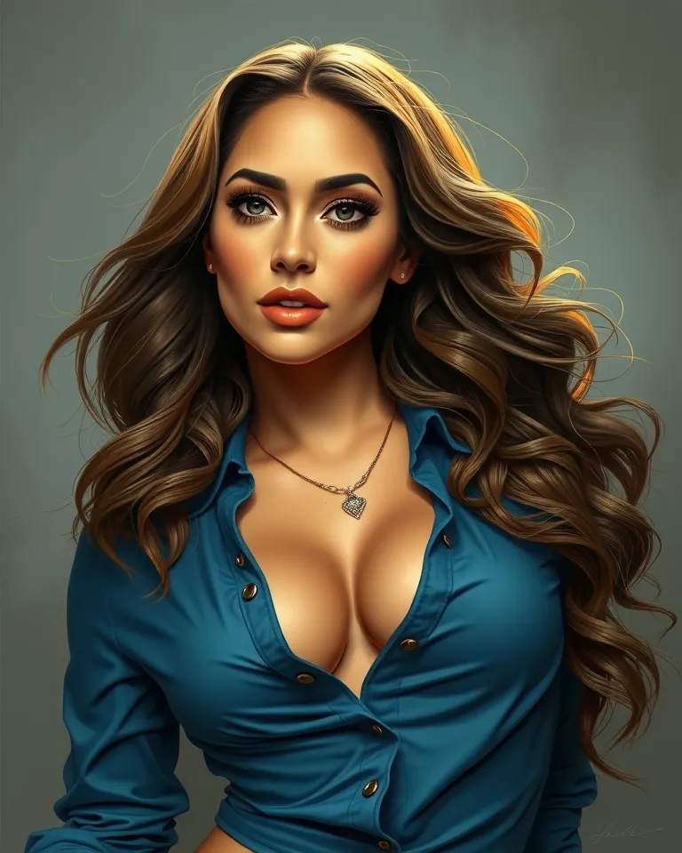 Hyper-Realistic Digital Art: Jennifer Lopez as Stunning Heroine