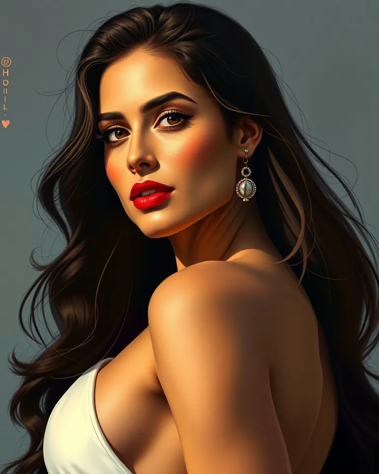 Stunning Salma Hayek Digital Portrait