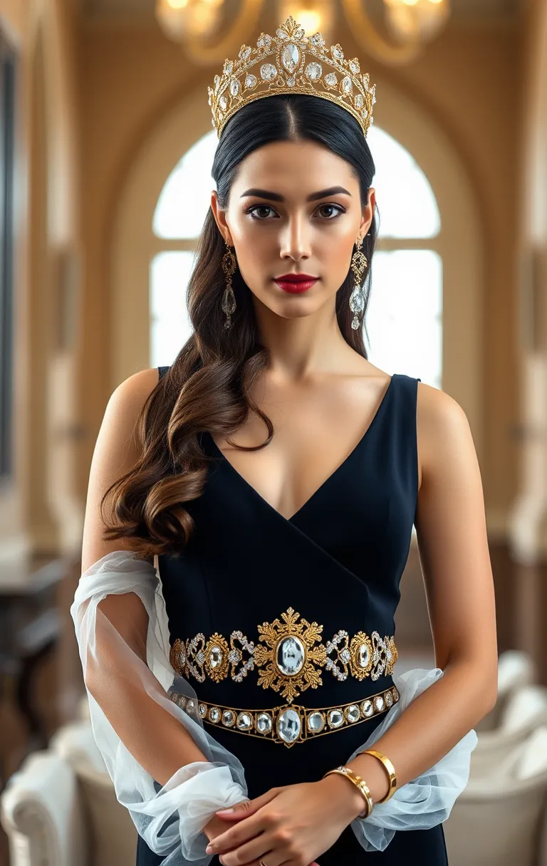 Regal Fashion Editorial Portrait: Hyperrealistic Masterpiece in Medium Format