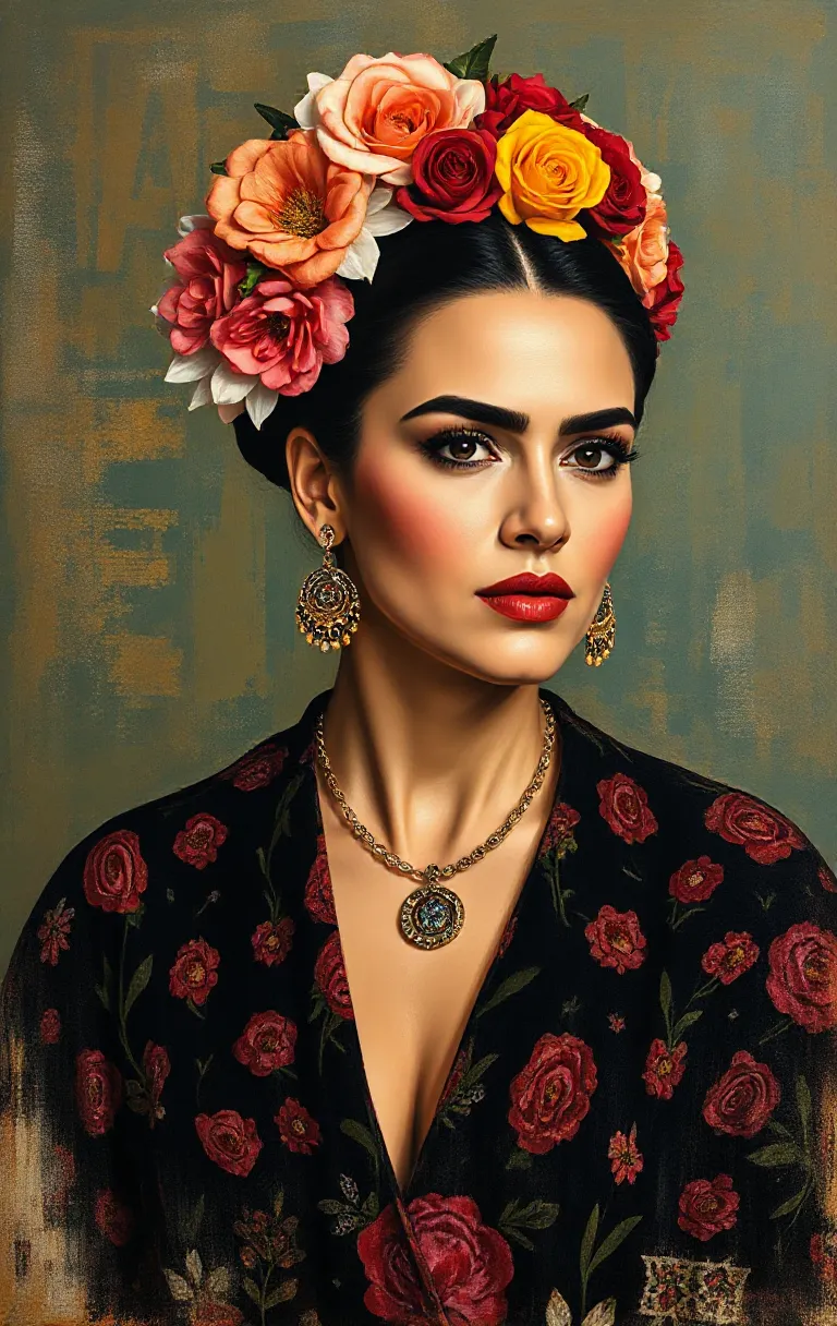 Frida-inspired Portrait of Salma Hayek
