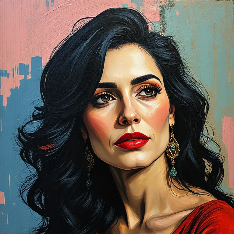 Abstracted Portrait Akin to Picasso's Style (Salma Hayek)