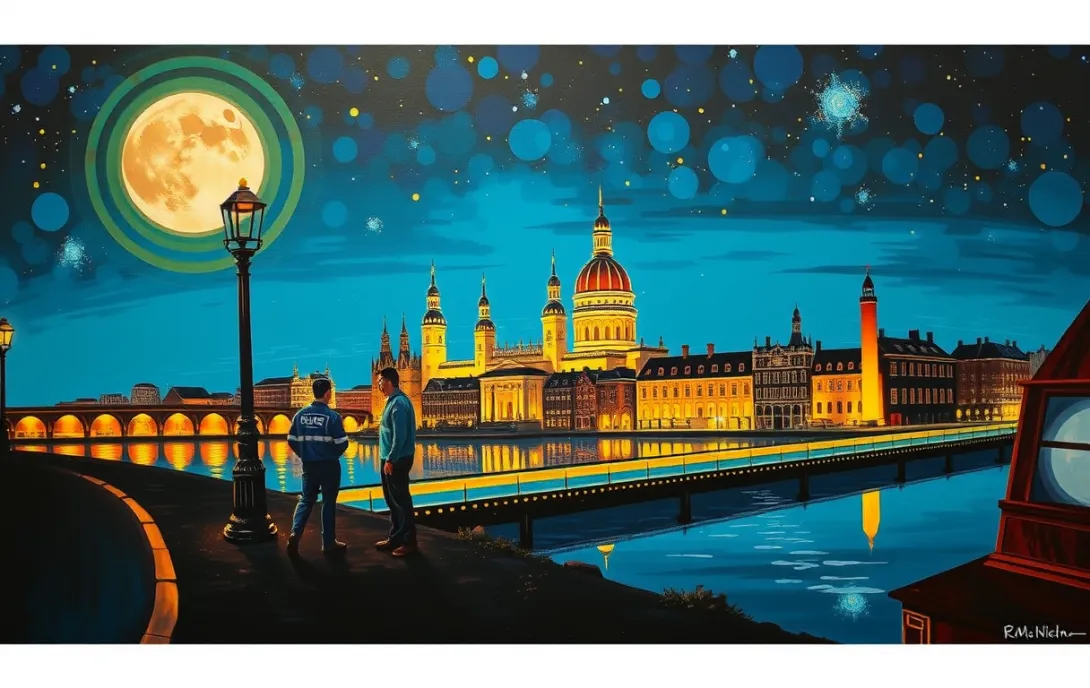 Abstract Pop Art Night Scene
