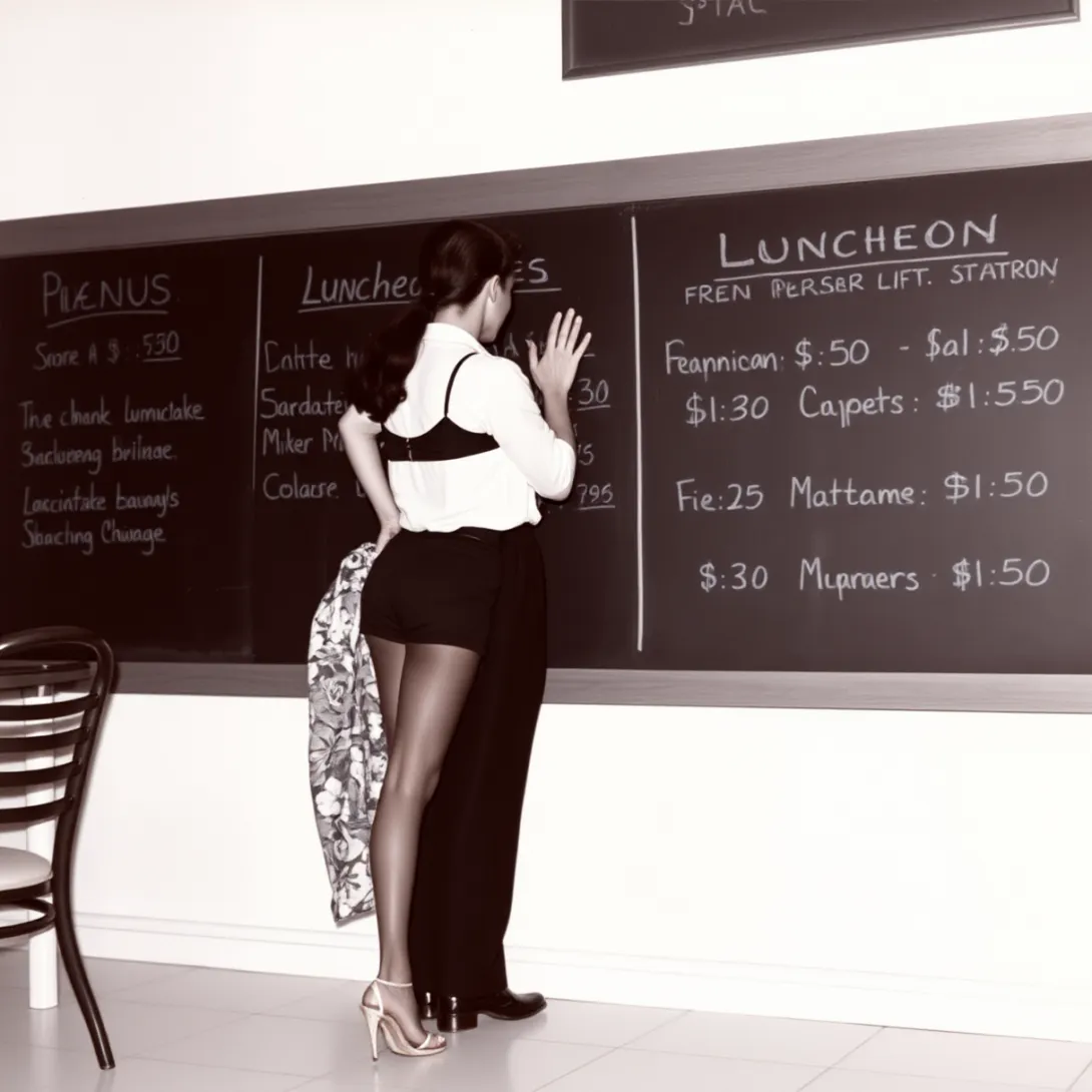 1950s Diner Dialogue: Woman and Man Discussing Menu