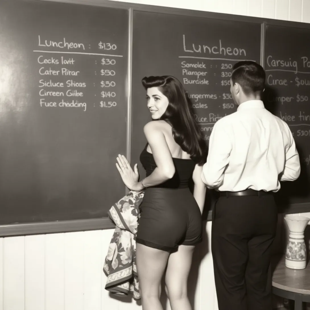 1950s Diner Dialogue: Woman and Man Discussing Menu