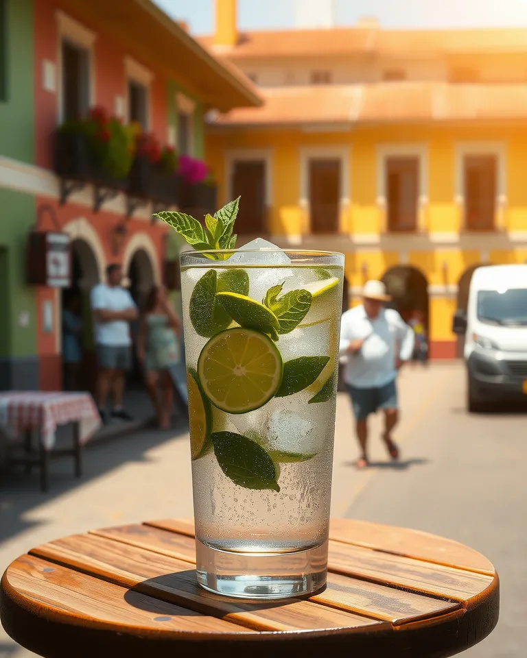 Colonial Town Square Mojito in Sunlight