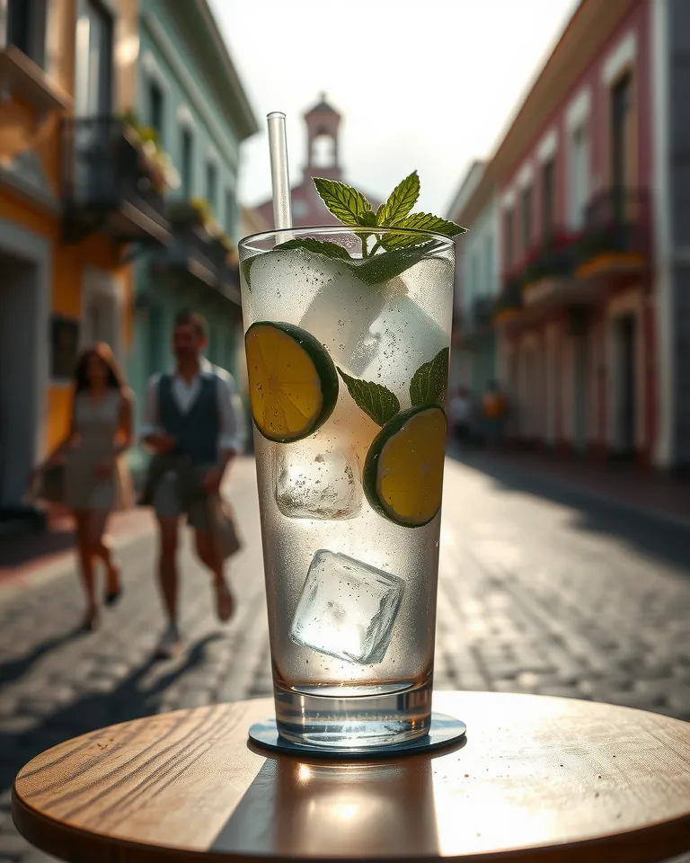 Colonial Town Square Mojito in Sunlight