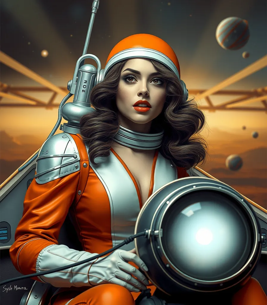 Hyper-detailed, 1950s Space Cadet Alison Brie: Tense Mars Encounter